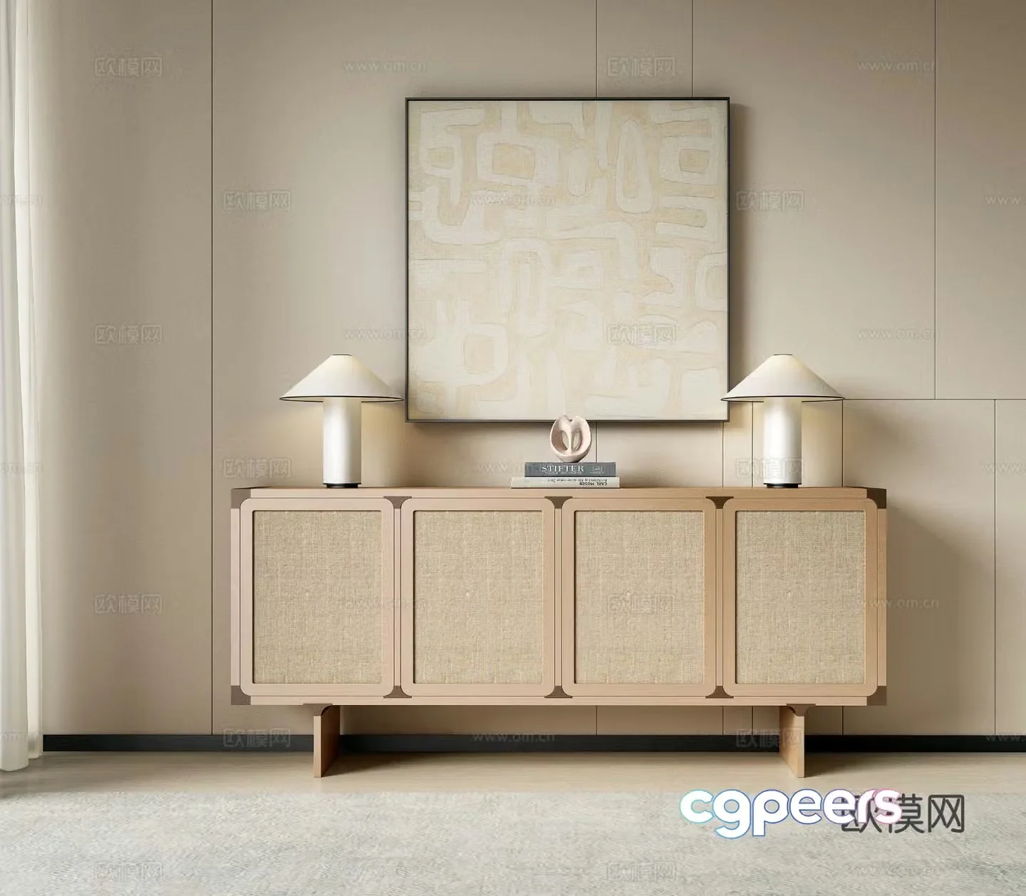 Wabi-sabi entrance cabinet 3d model