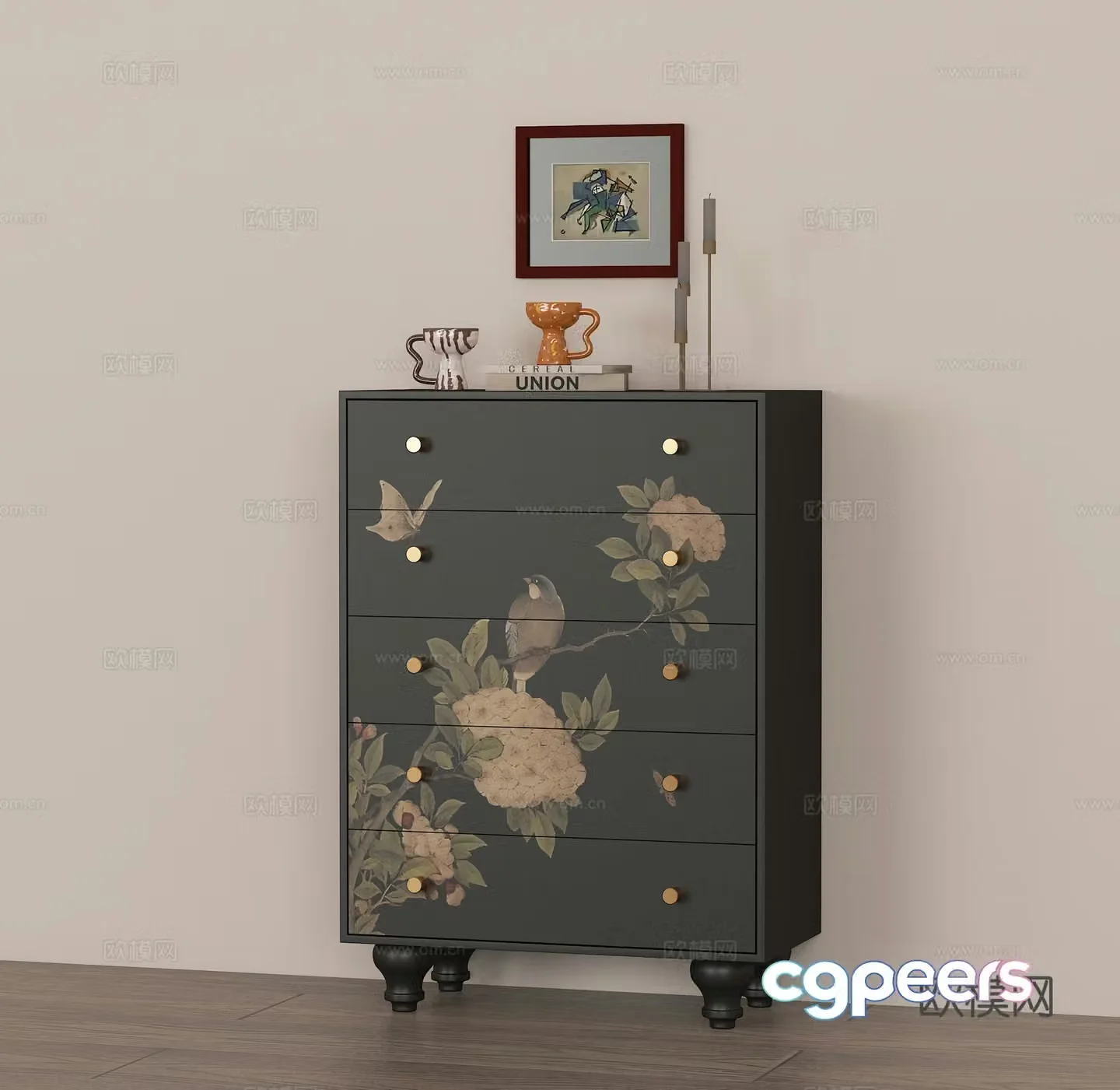 French retro chest of drawers 3d model