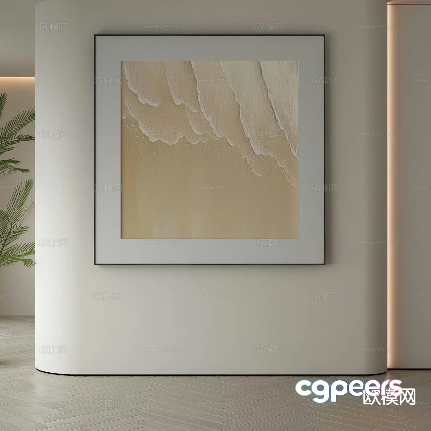 Modern decorative painting texture painting abstract painting 3d model