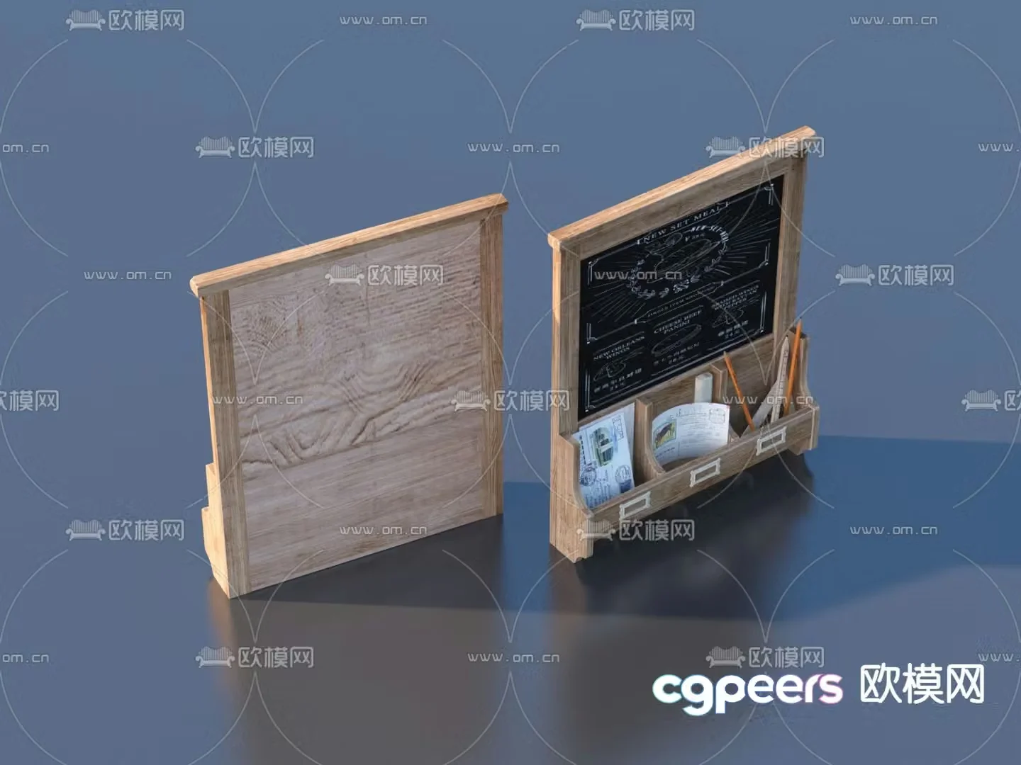 Graffiti wall chalk drawing small blackboard 3d model
