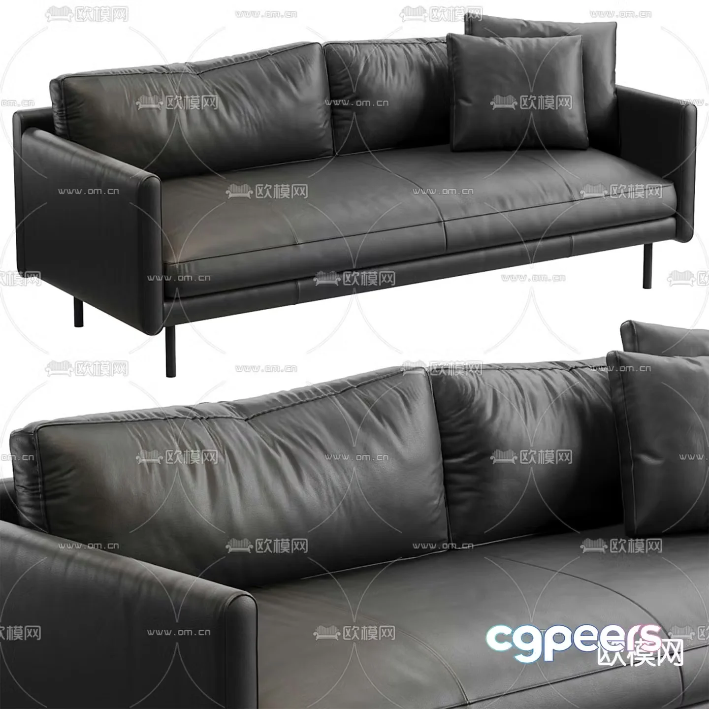 Normann leather sofa multi-seat sofa 3d model
