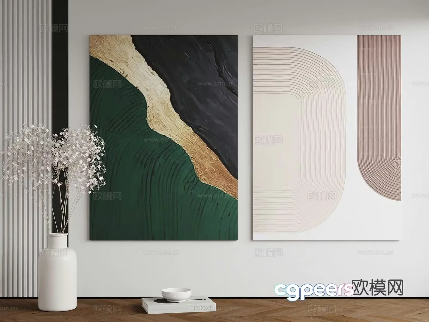 Modern decorative painting art hanging 3d model