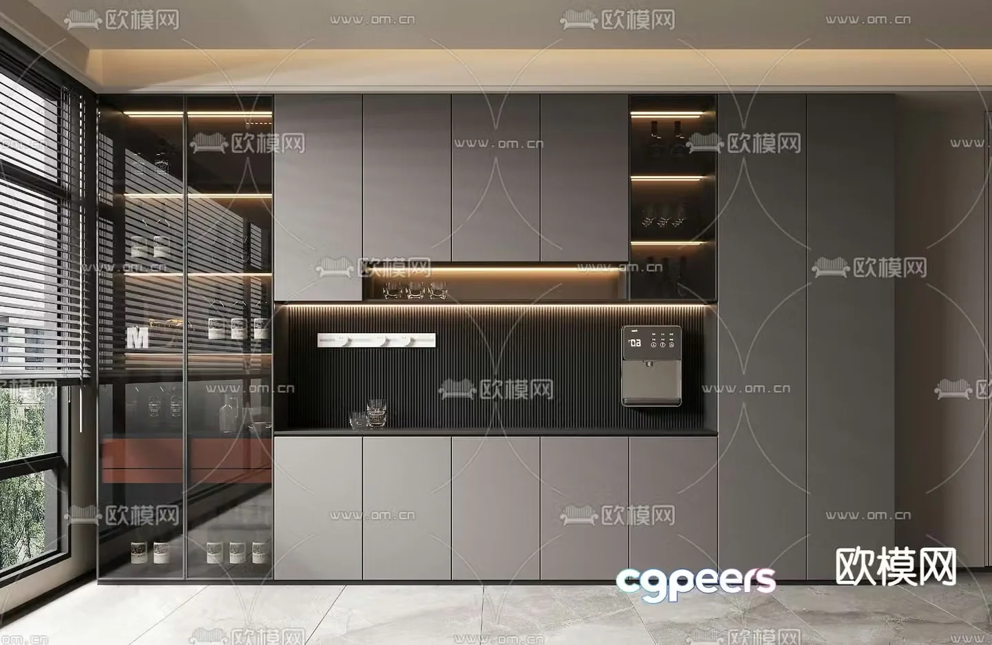 Modern wine cabinet 3d model