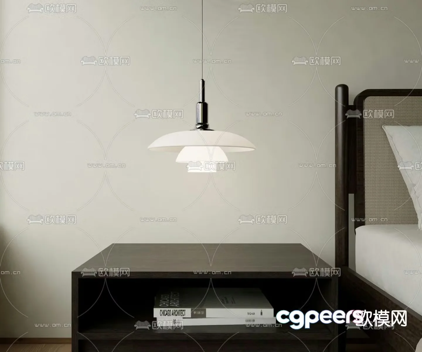 Bedside small chandelier 3d model