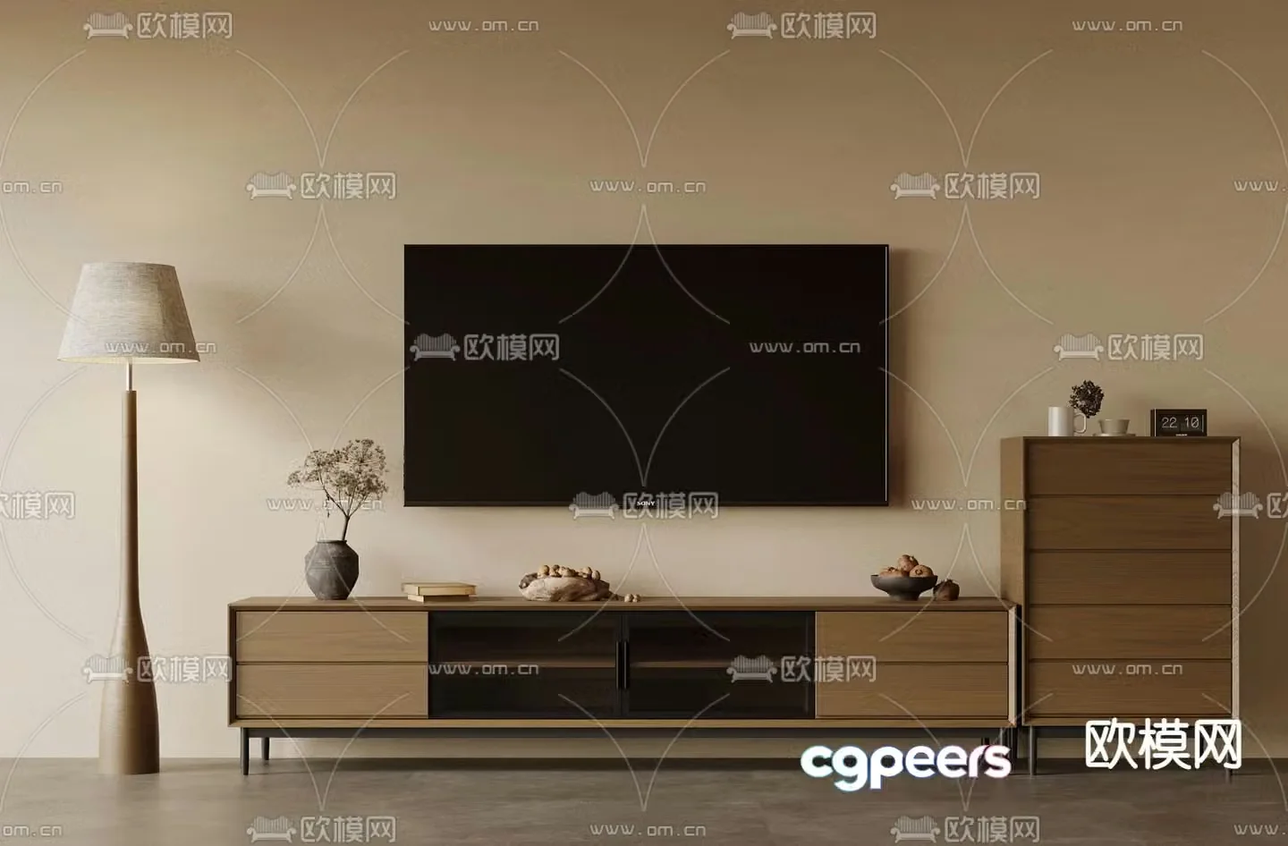 Medieval style TV cabinet 3D model