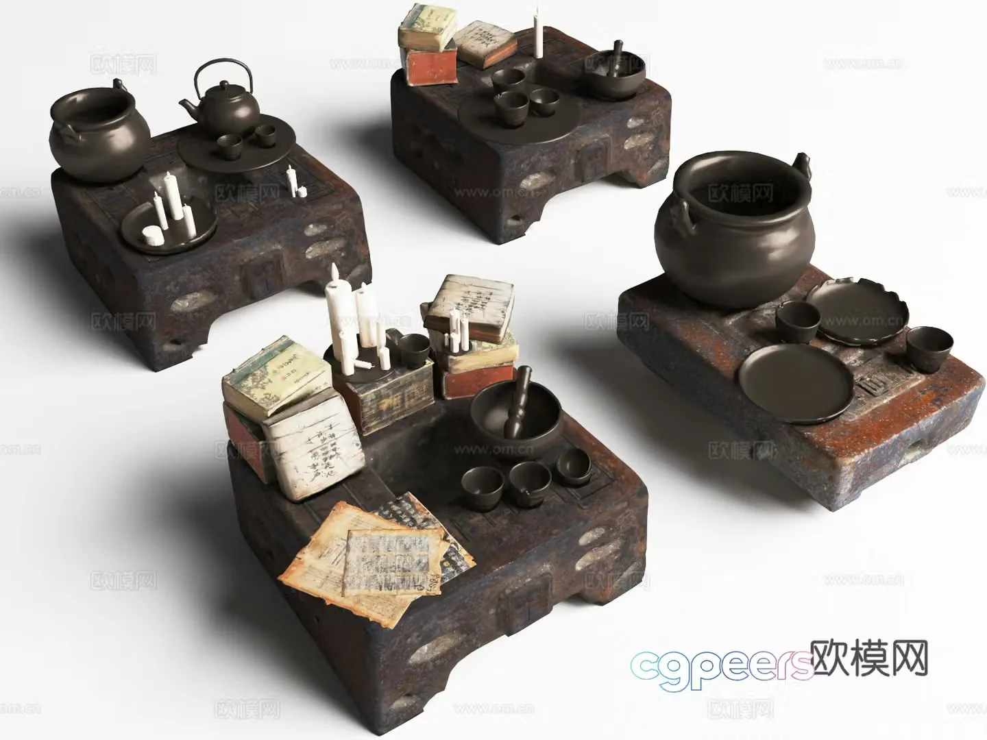 Ancient table ornaments Ancient utensils Ancient supplies 3D model