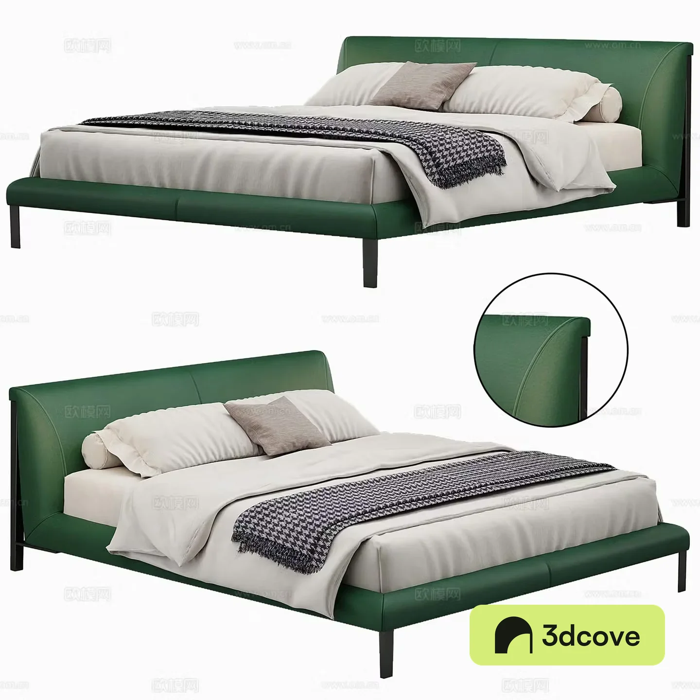 Modern leather double bed mattress pillow