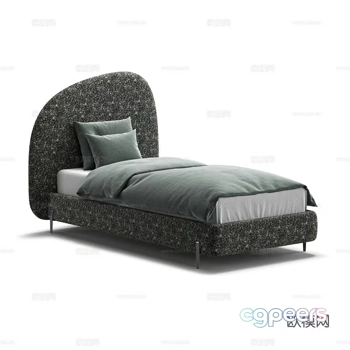 Modern simple single bed Single bed Simple bed Bedroom bed 3D model