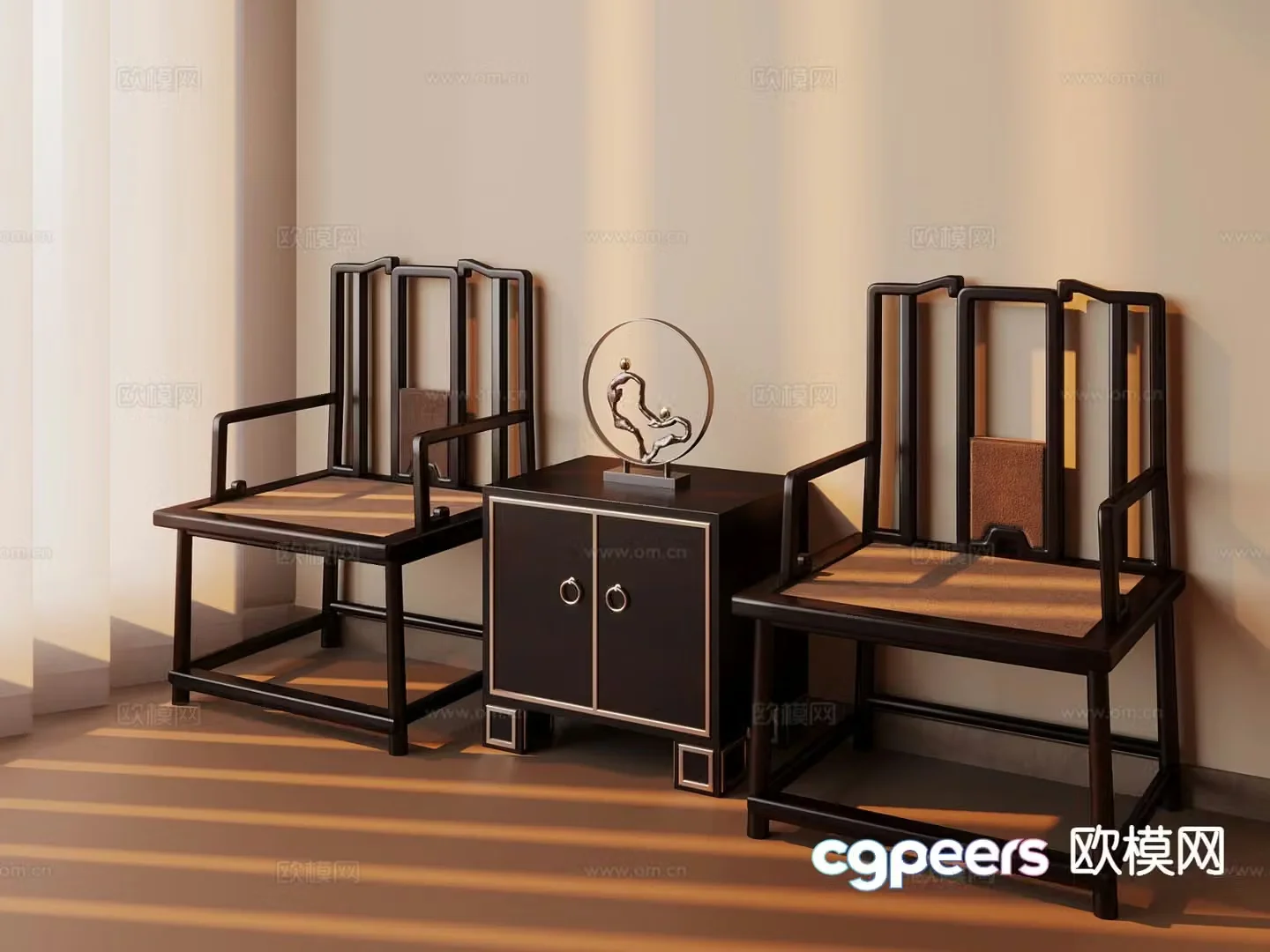 New Chinese style Taishi chair leisure chair 3d model