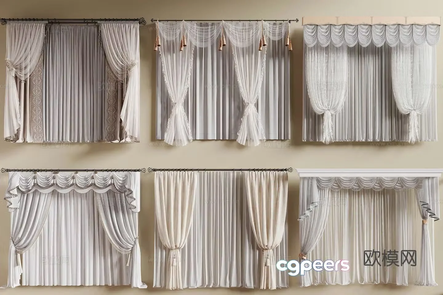 French yarn curtain 3d model