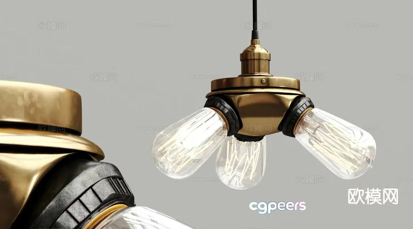 Modern metal chandelier multi-head chandelier 3d model