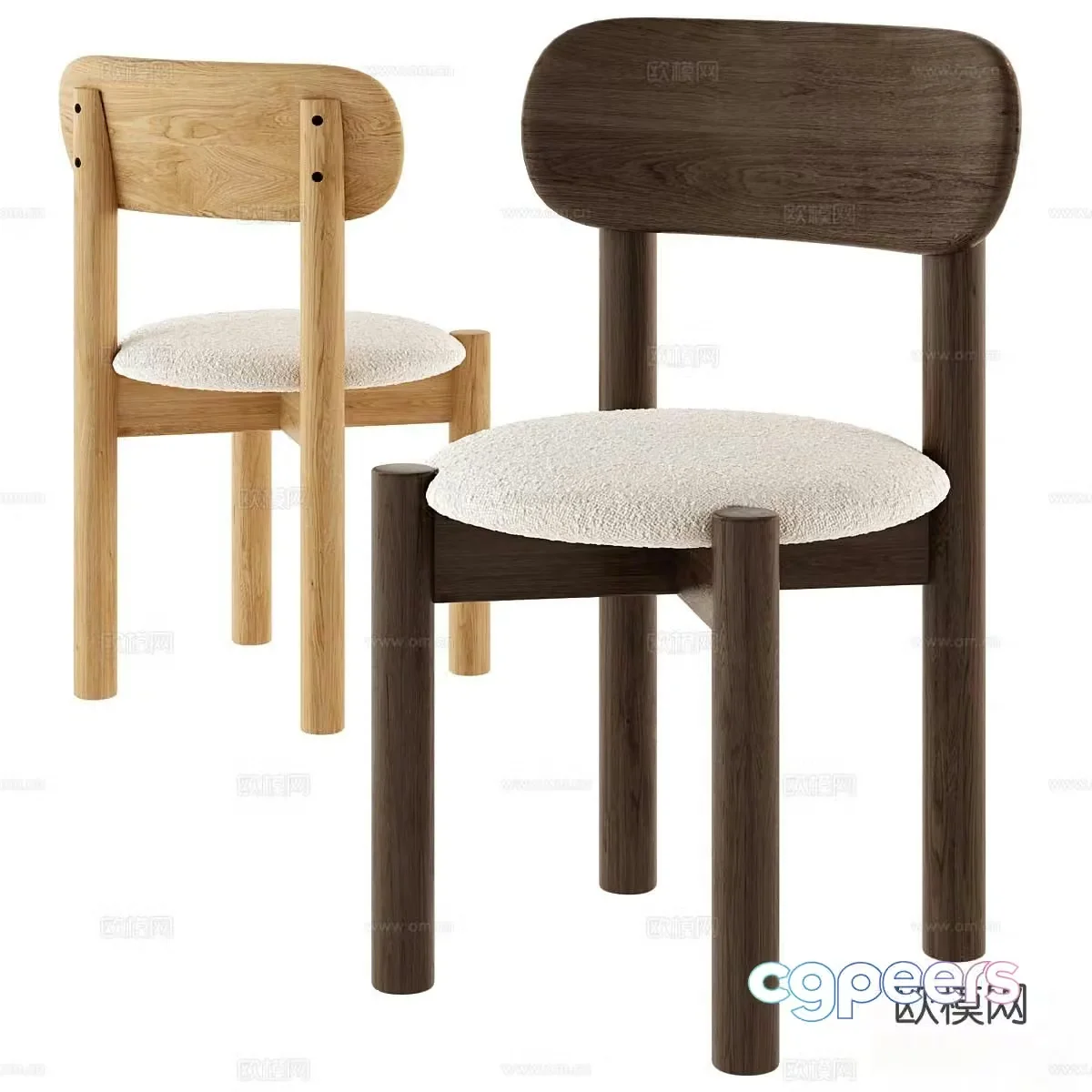 kave home nordic chair dining chair 3d model
