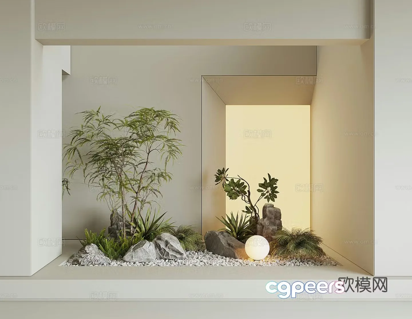 Modern houseplant landscape 3d model