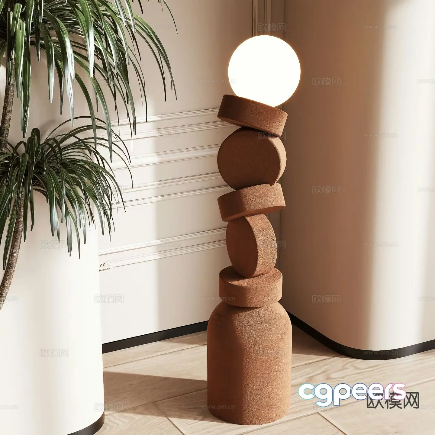 Medieval style floor lamp 3d model