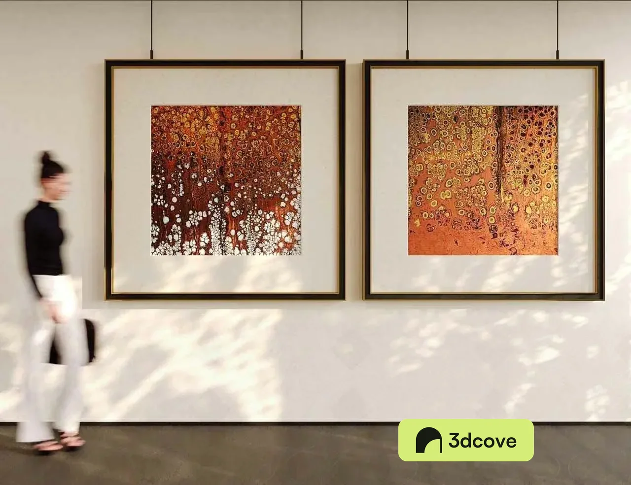 Two Framed Abstract Art Pieces
