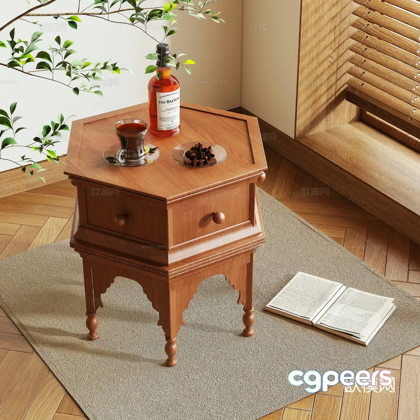 Retro side table 3d model