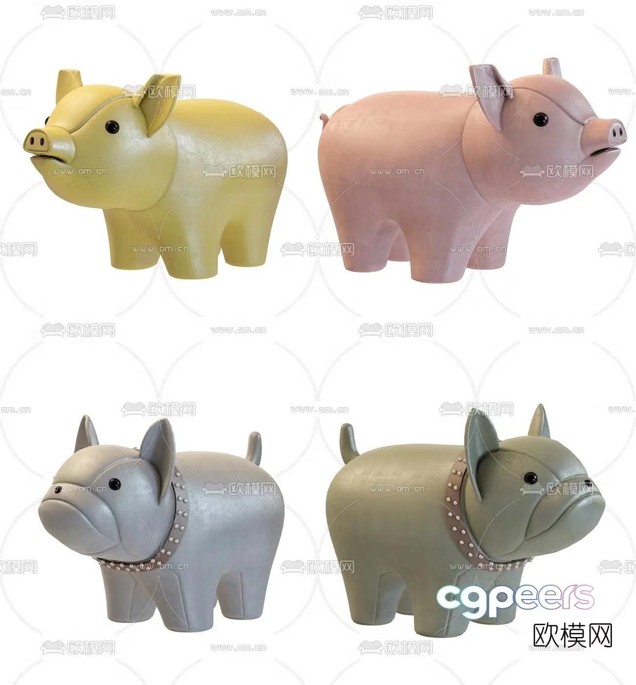 Modern leather animal children’s chair 3d model