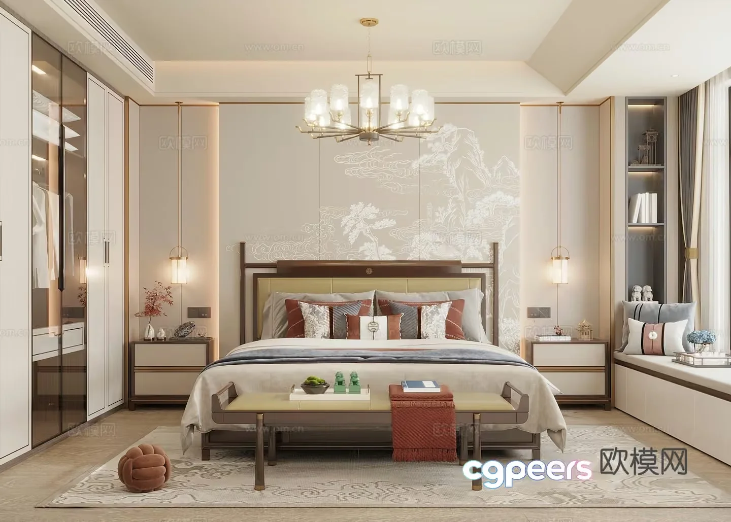 Cozy Bedroom 3D Model – 6816 – VRAY Render