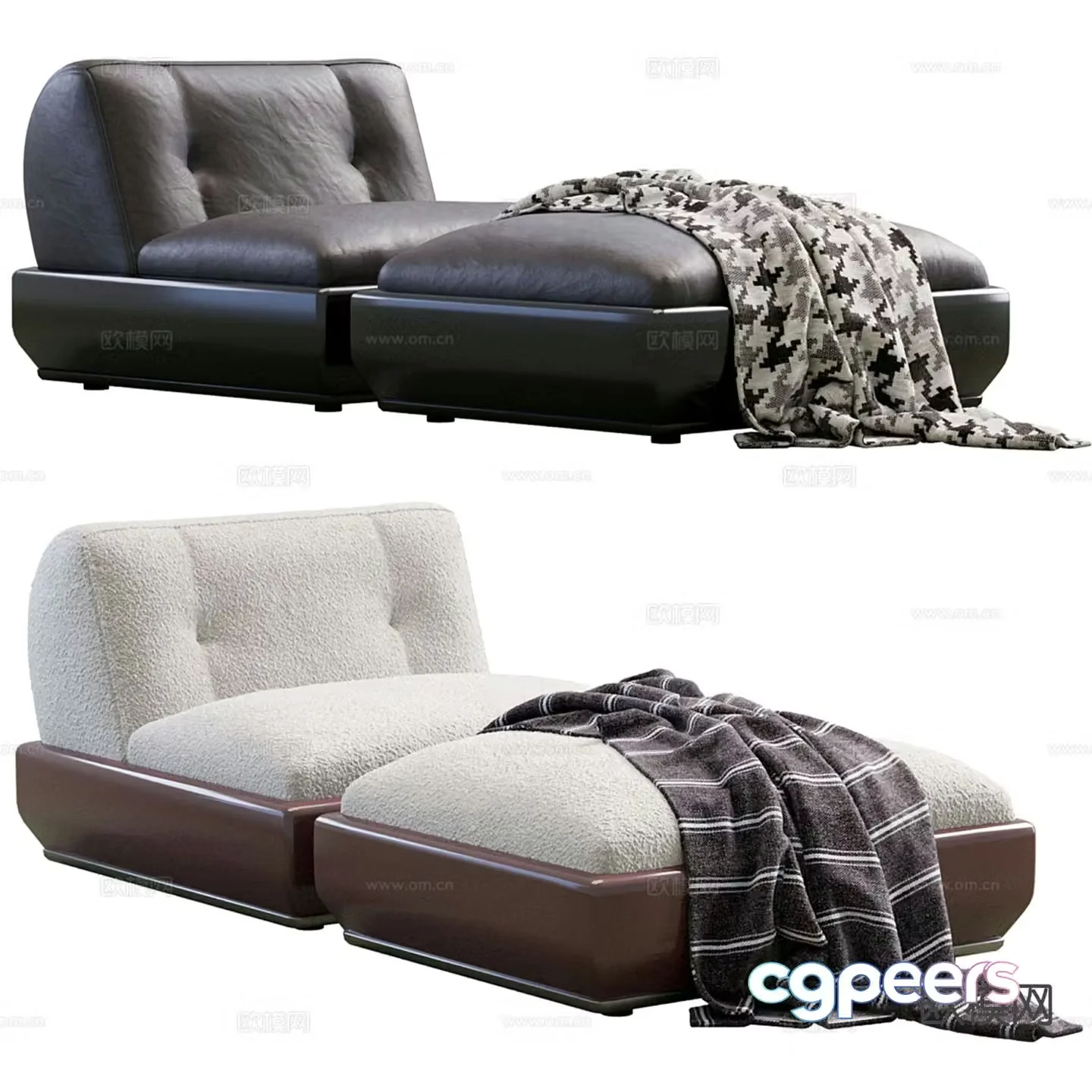 Single sofa footrest 3d model