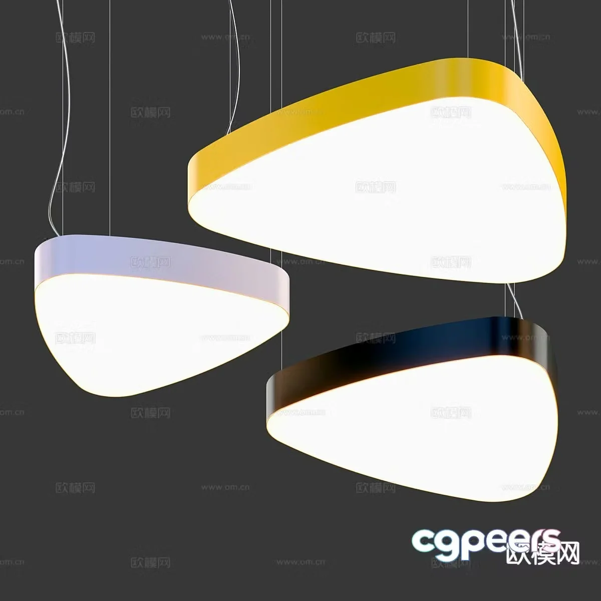 Modern minimalist chandelier 3d model