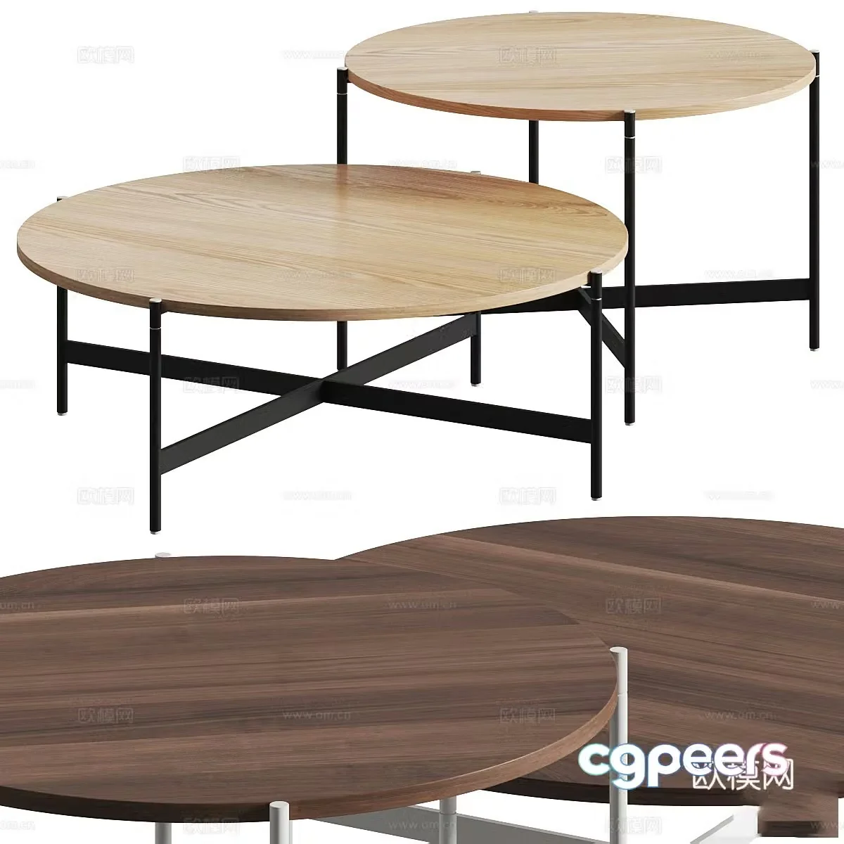 Modern Italian round coffee table 3D model