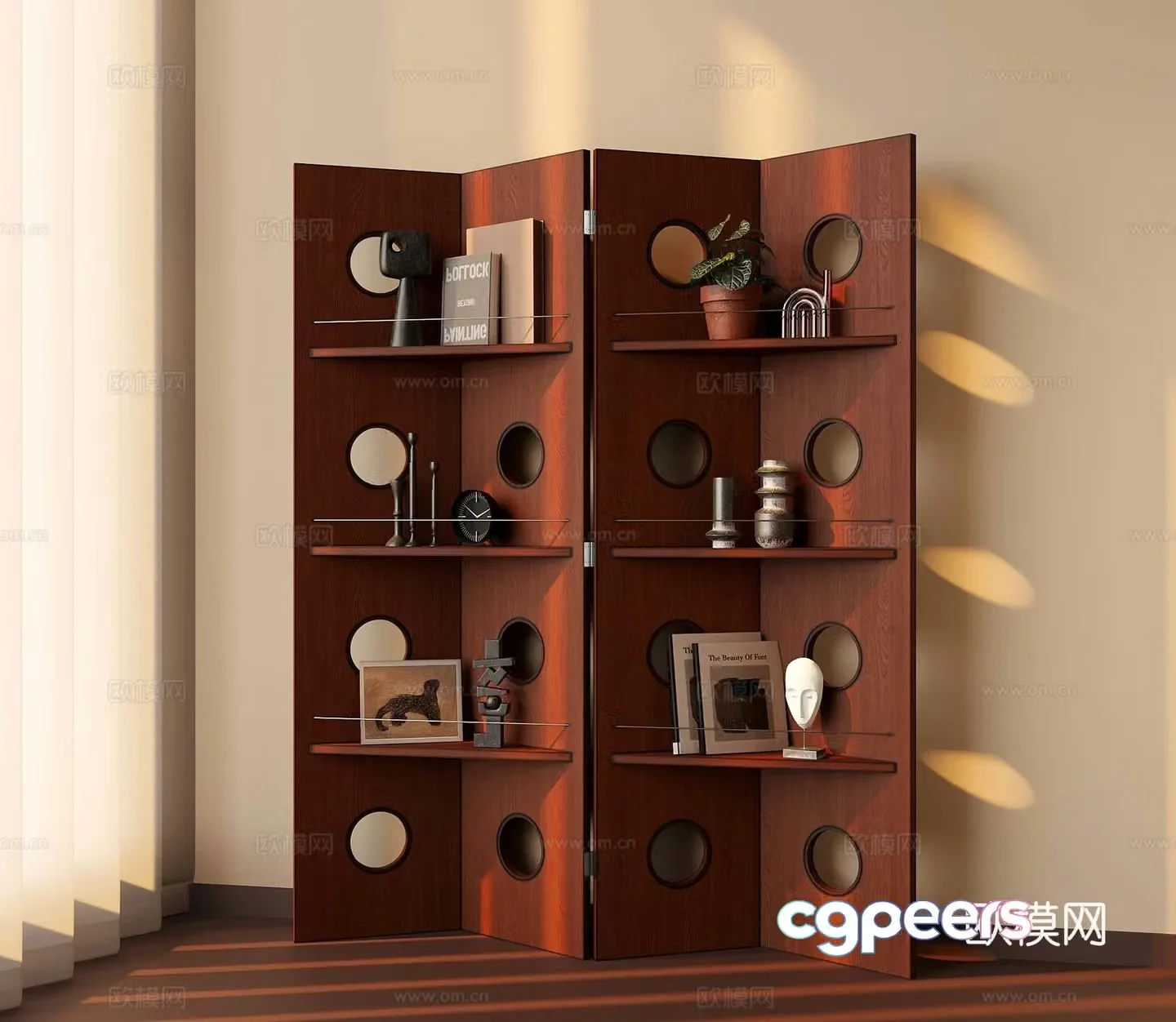 28 French medieval style shelf bookshelf 3D model