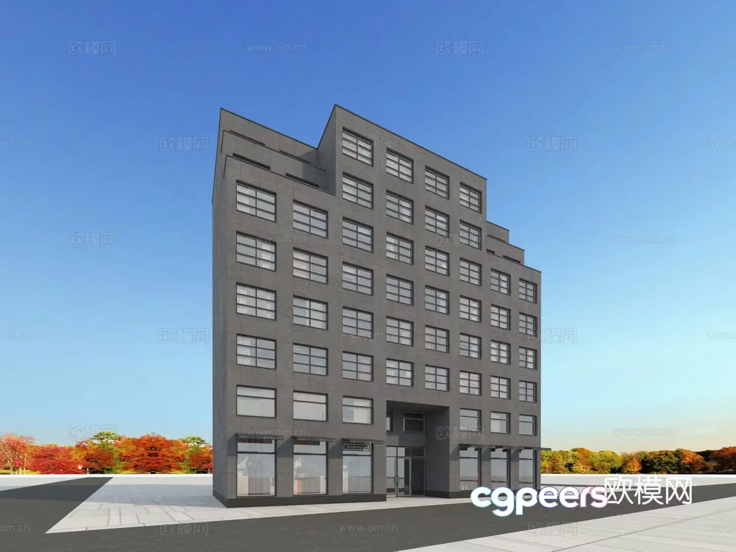 Building appearance European-style building 3d model