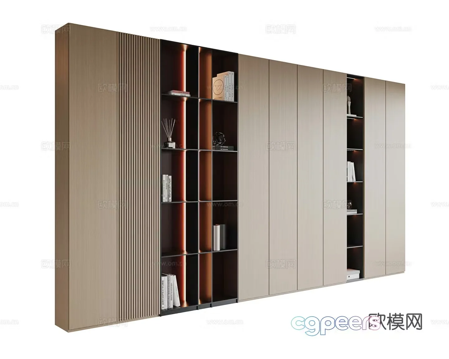 Italian modern bookcase bookcase bookcase study bookcase living room bookcase open bookcase office bookcase 3d model