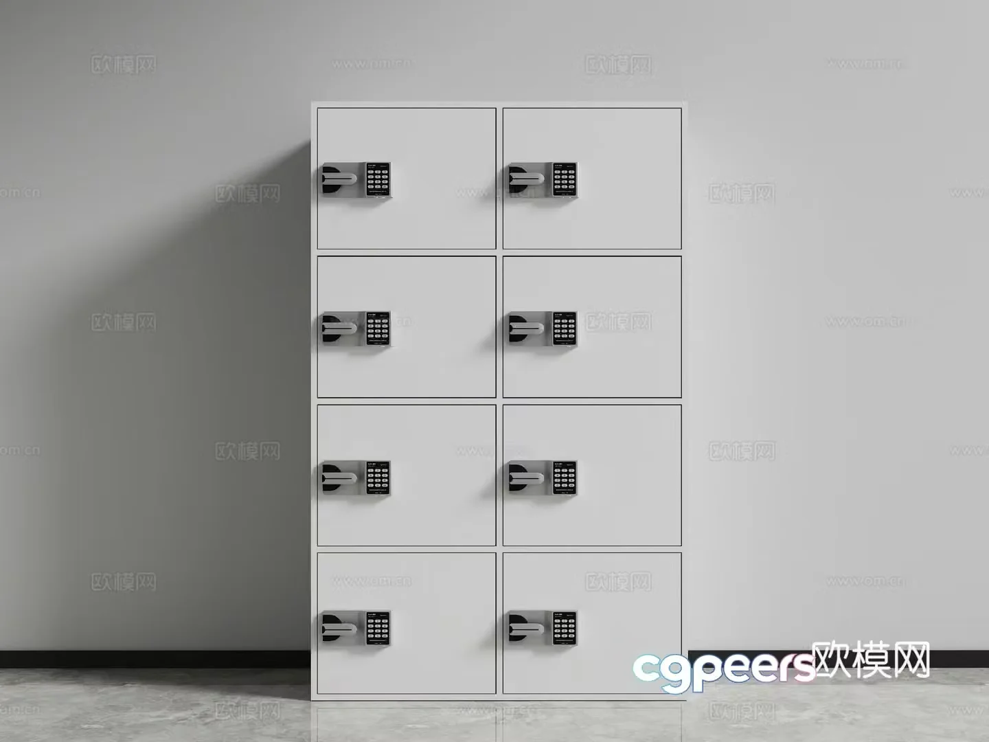 Locker combination lock file cabinet safe cabinet 3d model