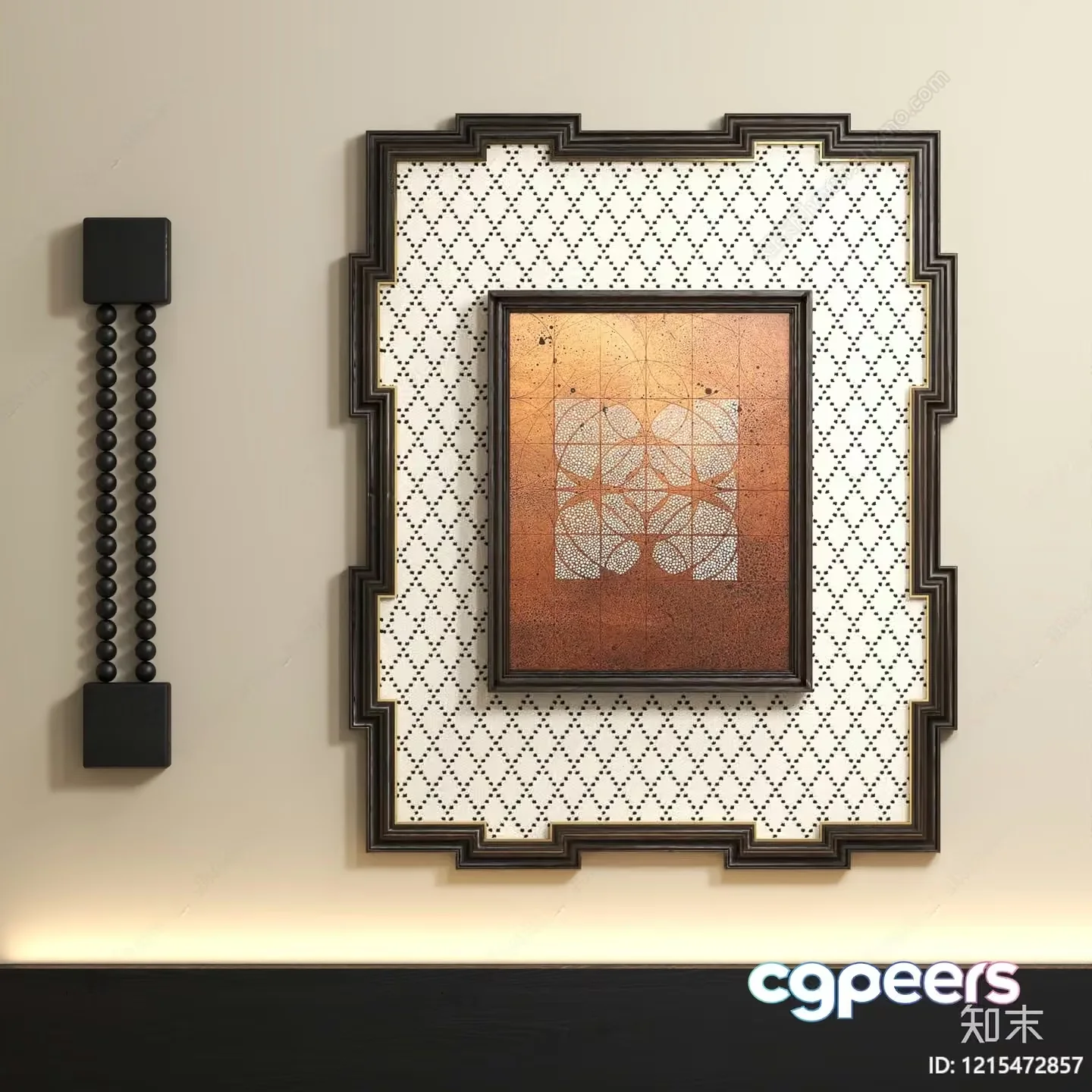 Artwork With A Geometric Pattern 3D Model – 10640 – VRAY Render