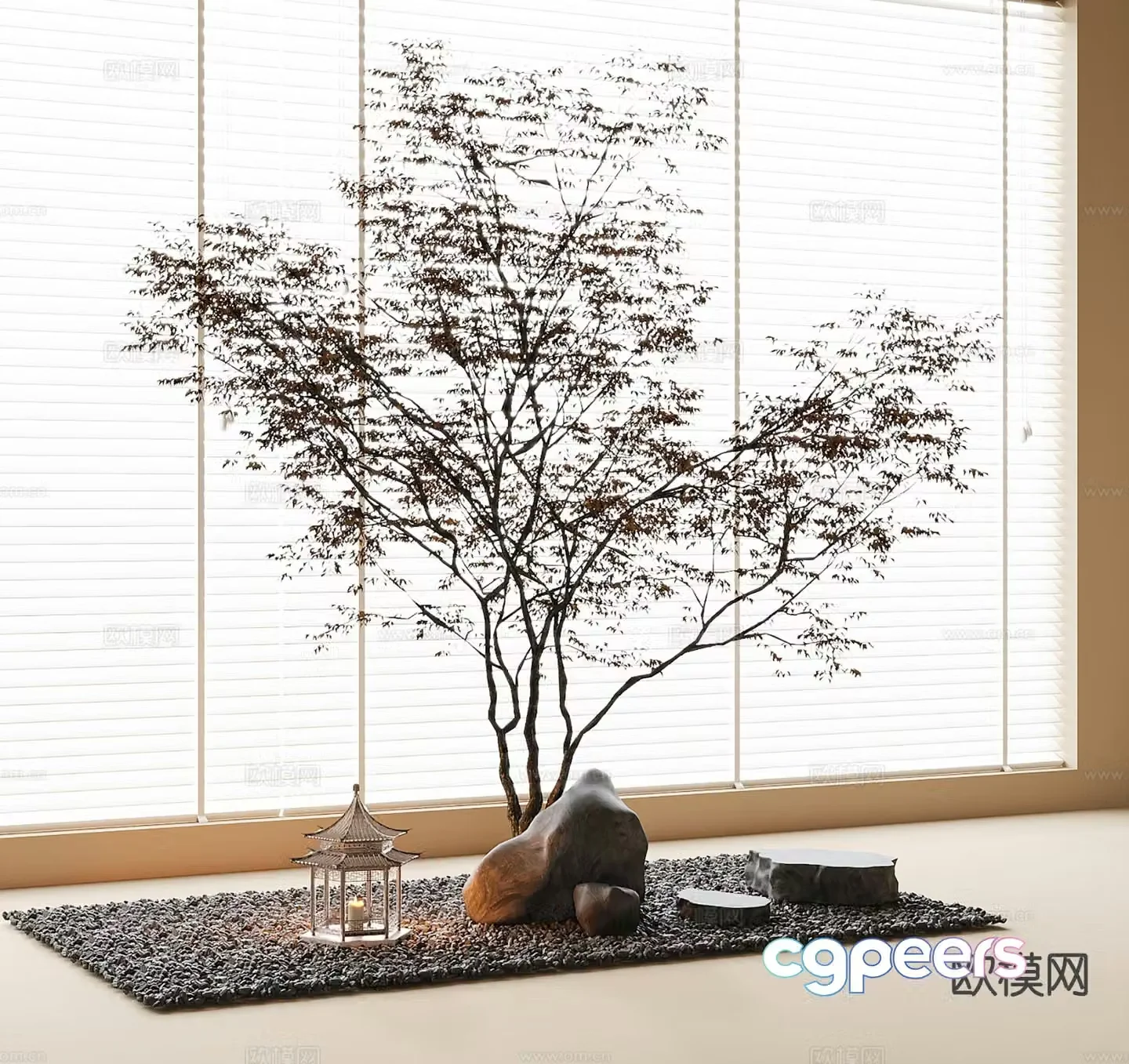 Modern landscape sketch indoor landscaping 3D model