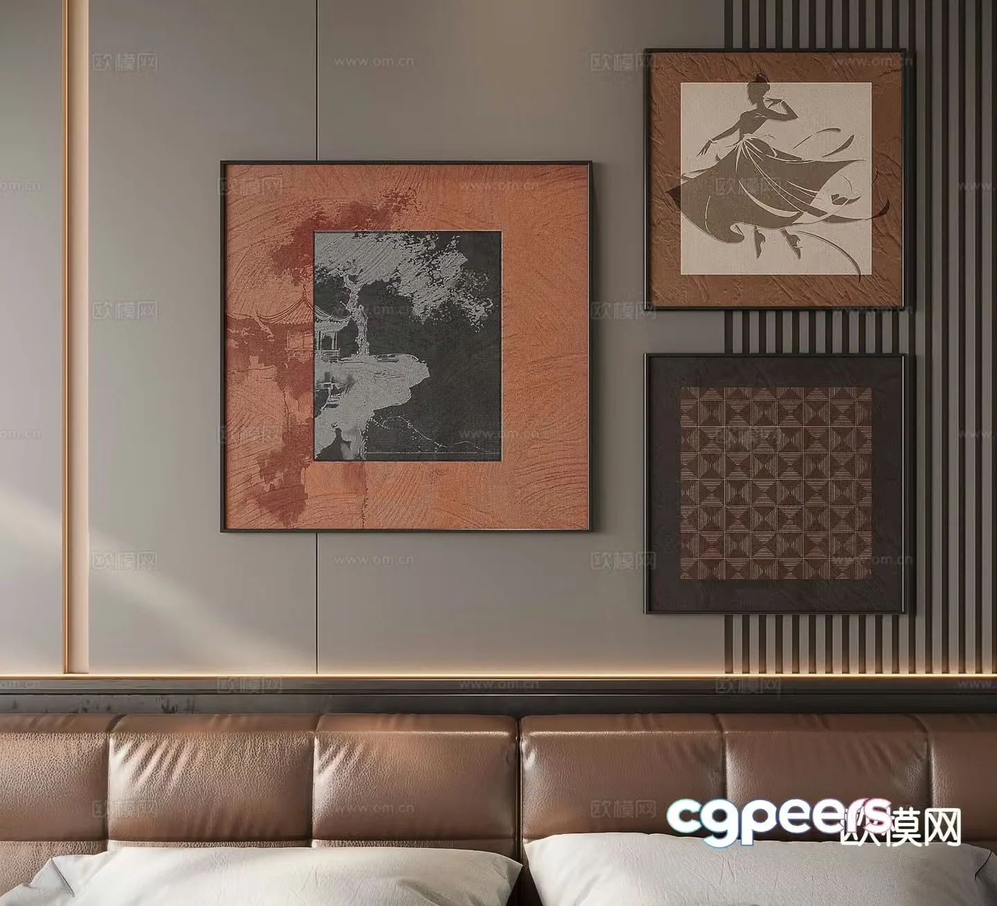 Medieval style art painting texture painting decorative painting 3d model