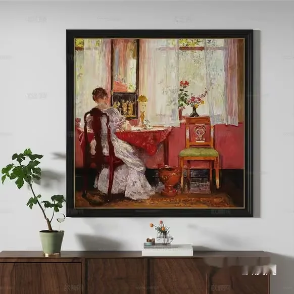 A Painting Of A Woman Sitting At A Table 3D Model – 1839 – VRAY Render