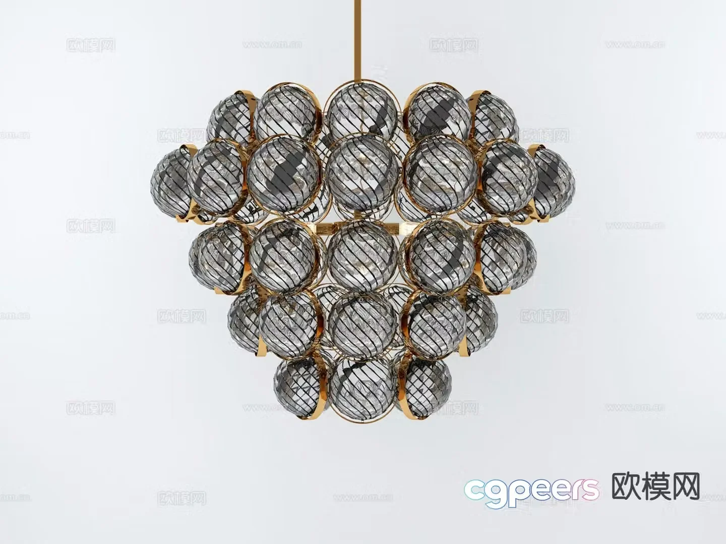 Modern metal chandelier spherical chandelier 3d model