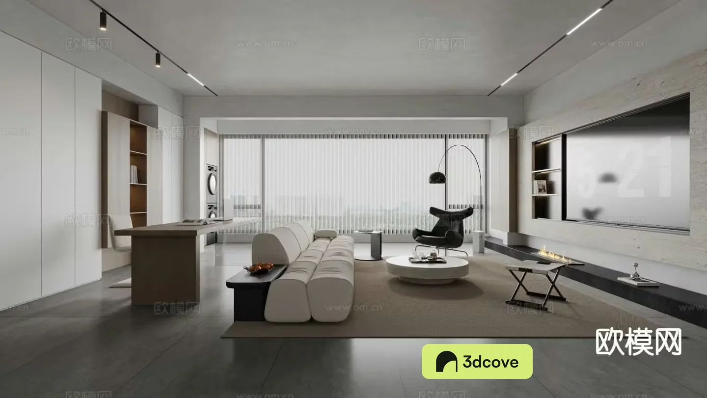 Modern horizontal hall living room
