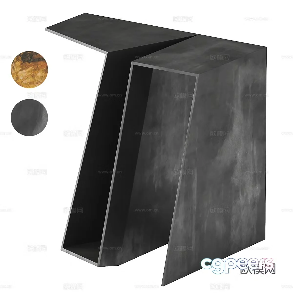 Modern metal edge table 3D model