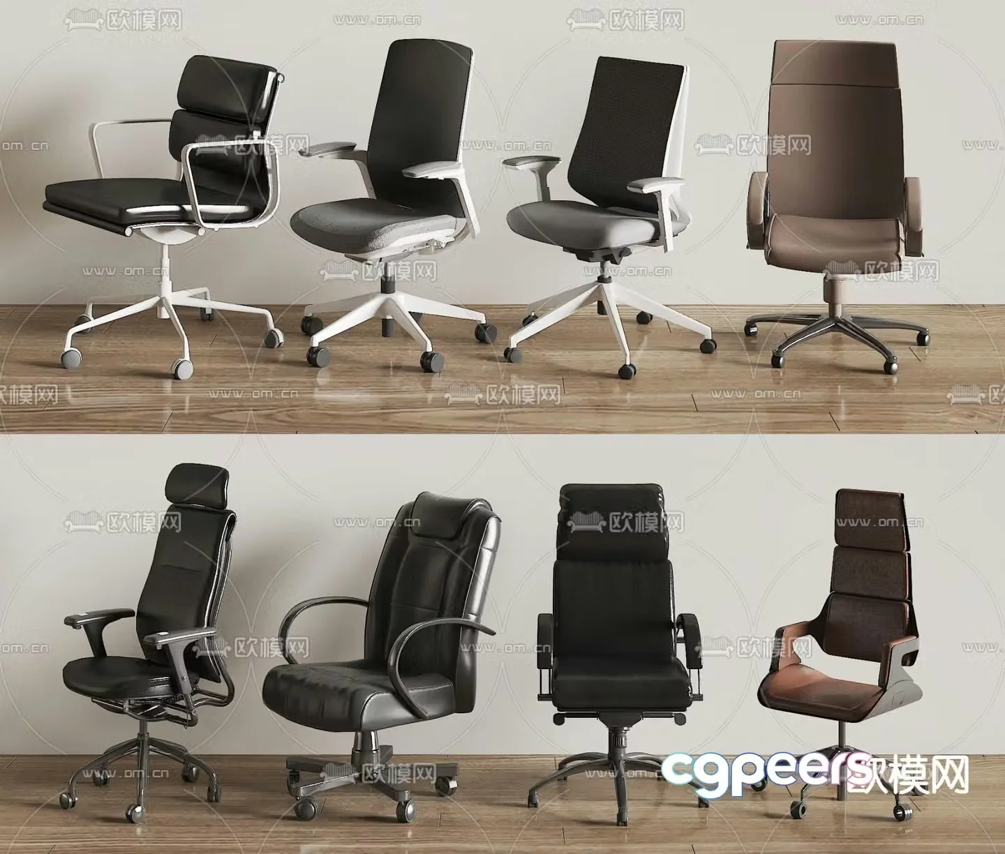 Office chair desk chair boss chair 3d model