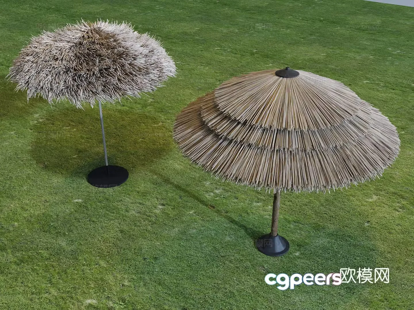 Thatched awning parasol 3d model
