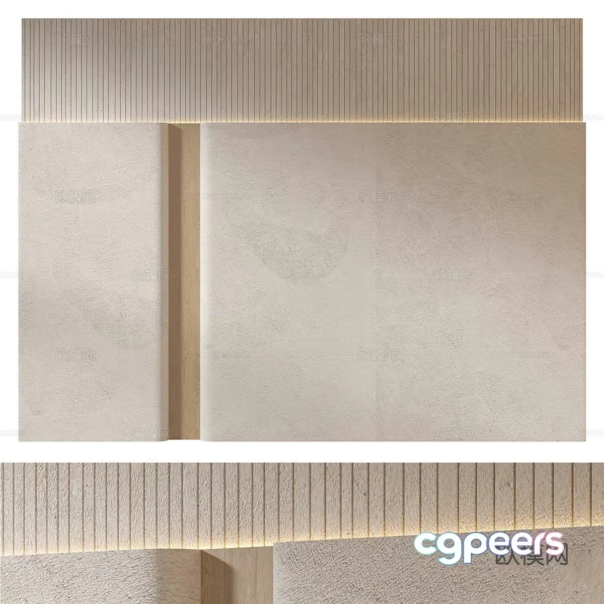New Chinese style background wall 3d model