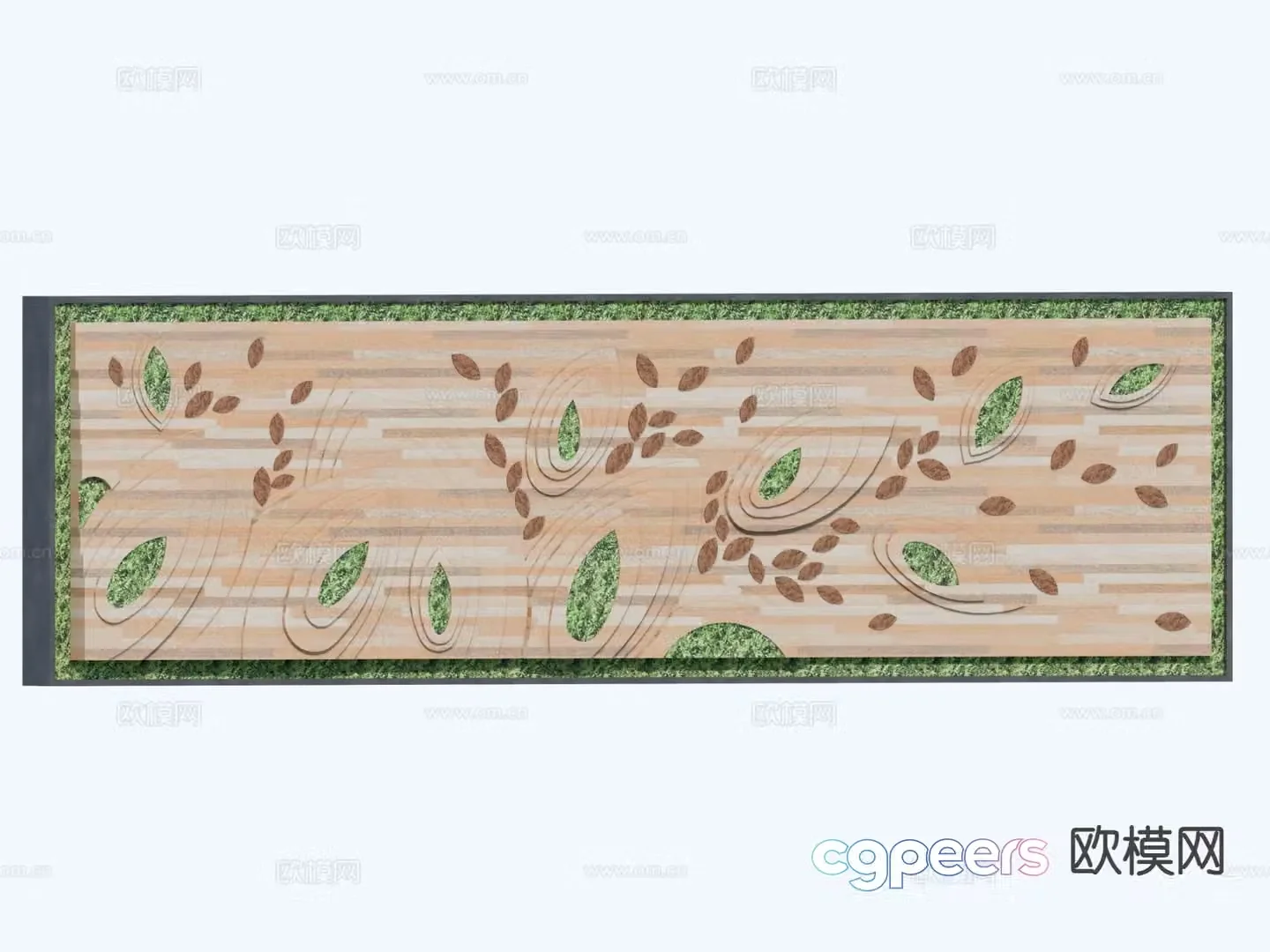 Modern landscape wall courtyard landscape wall fence petal landscape wall 3D model