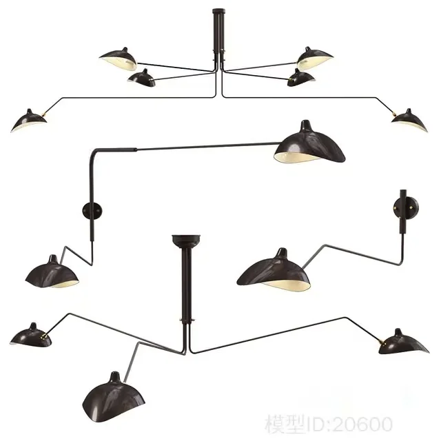 Gold Light Fixture 3D Model – 1027 – VRAY Render