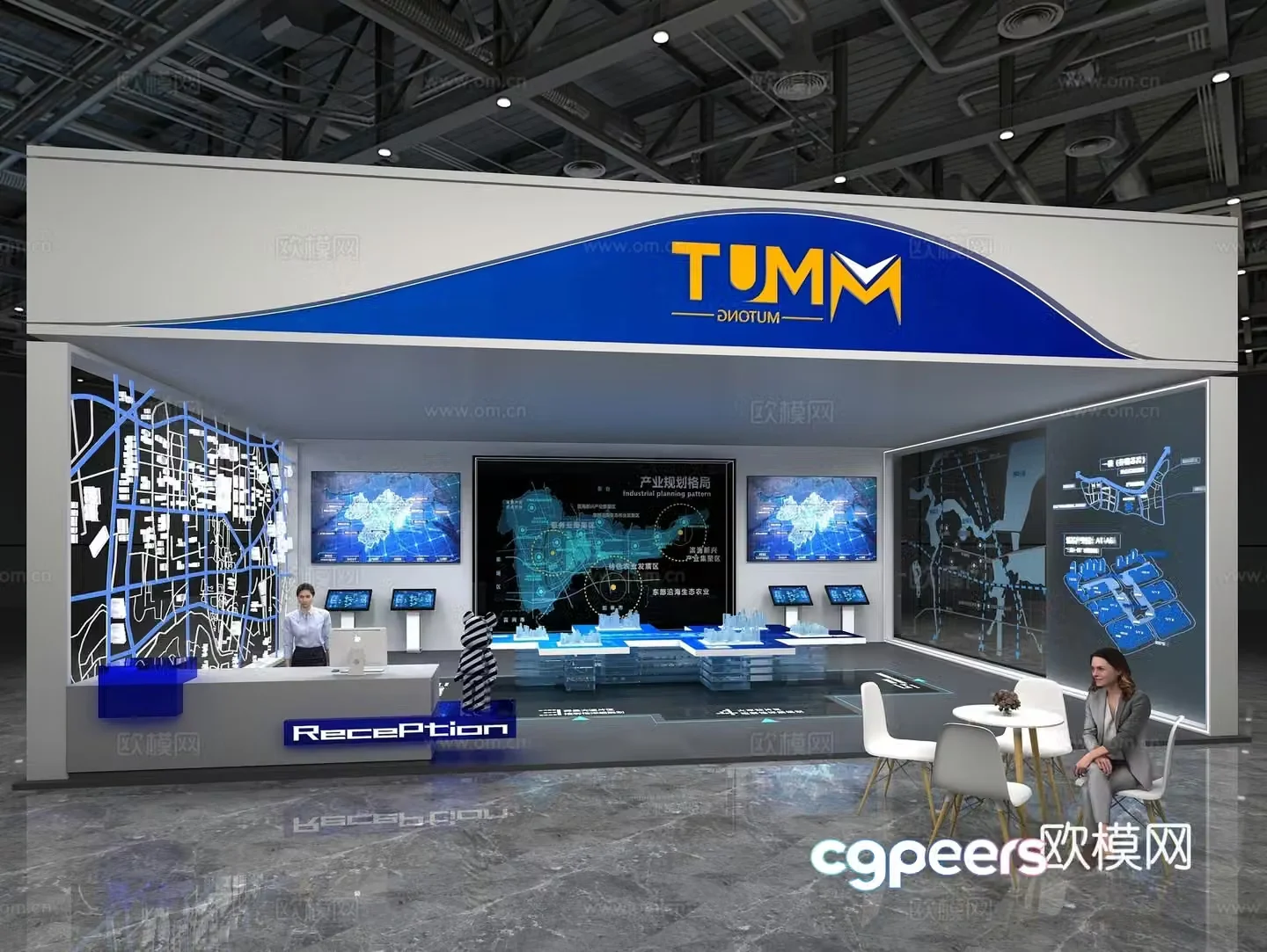 Modern real estate exhibition 3d model