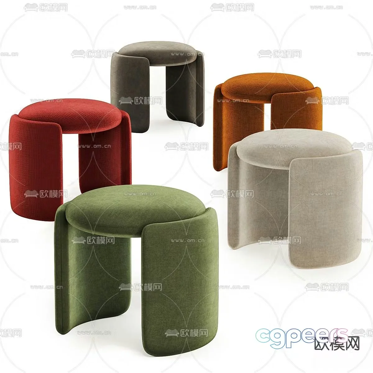 Stool sofa stool low stool 3d model