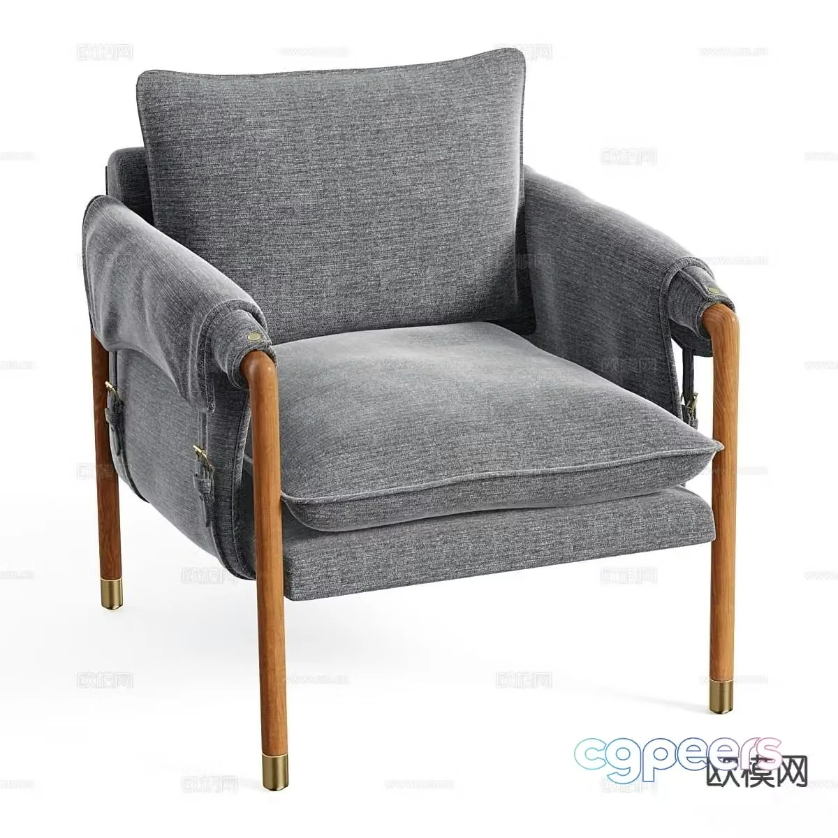 Havana Nordic Chair Lounge Chair Armchair 3d model