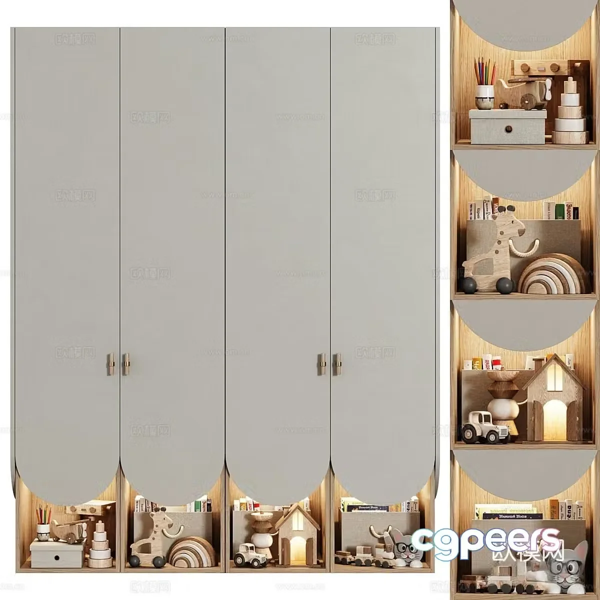 Modern children’s wardrobe 3d model