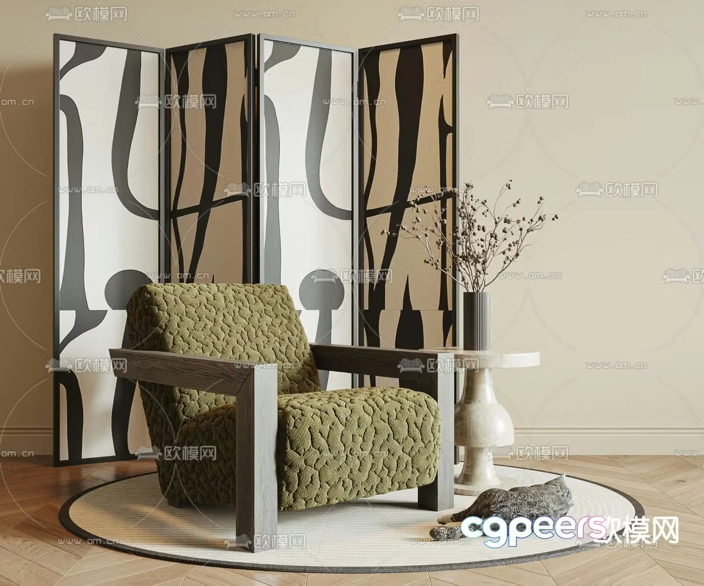Medieval style leisure chair 3d model