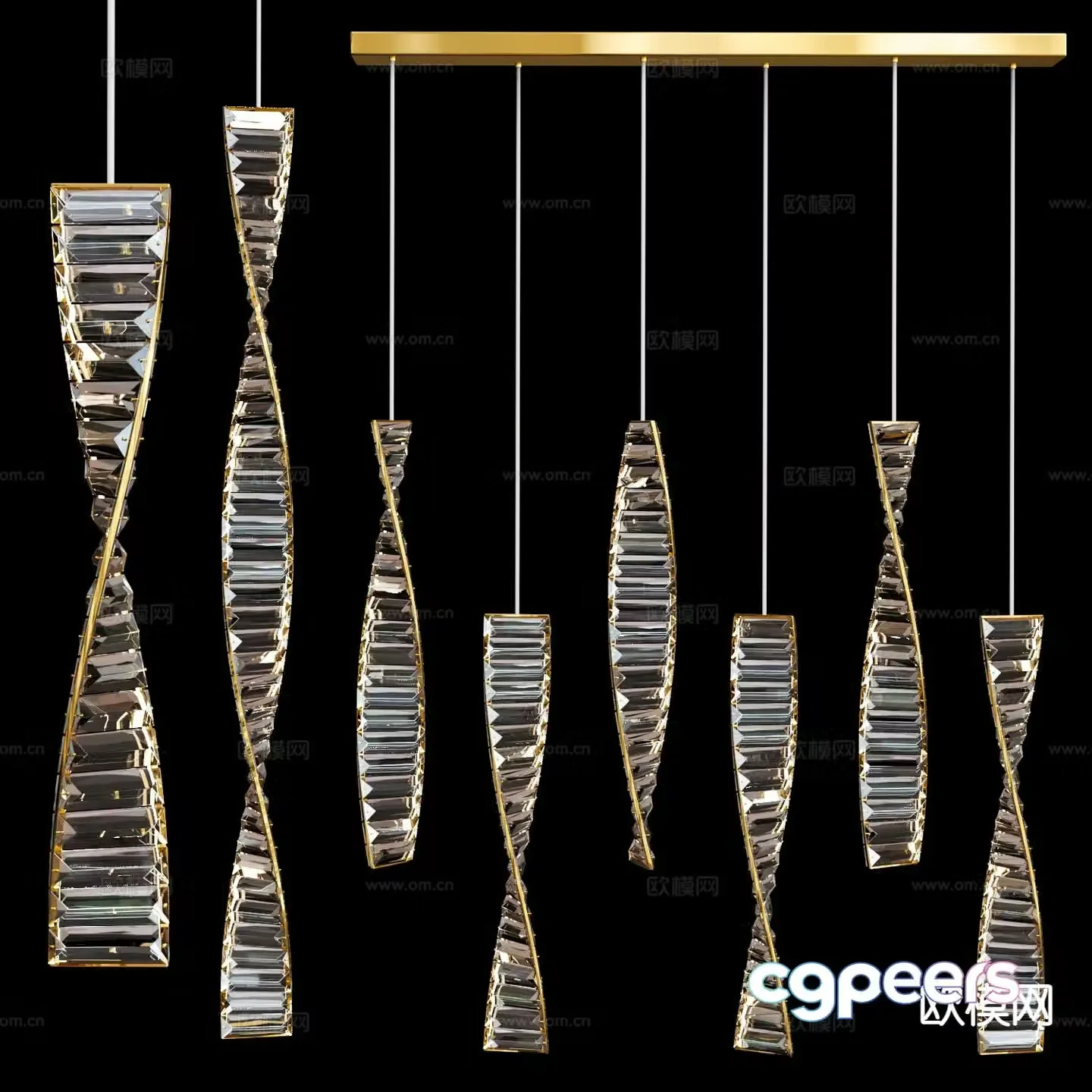 Modern dining room chandelier 3d model