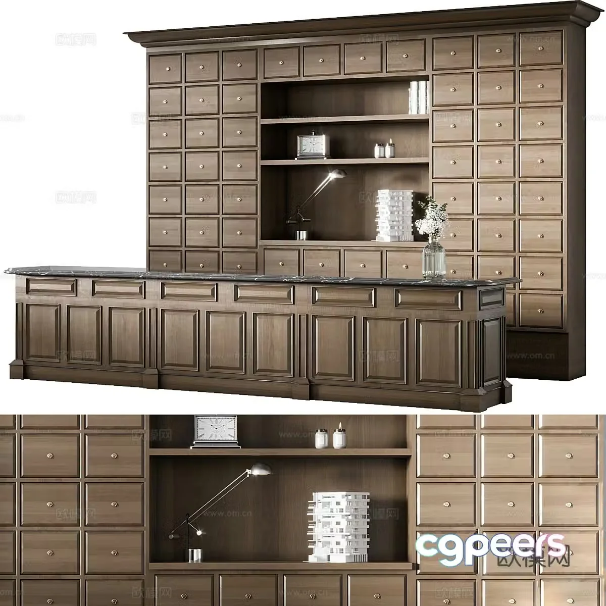 TV background cabinet 3d model