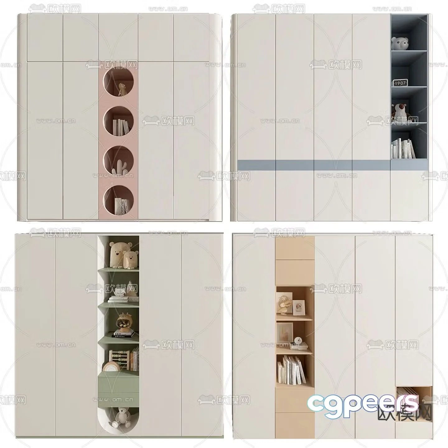 Children’s wardrobe storage cabinet 3d model