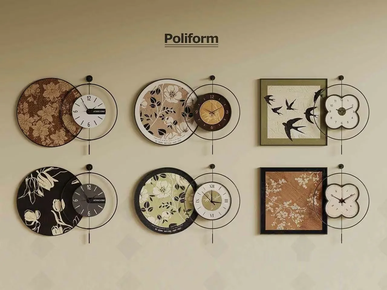 Modern Wall Clocks 3D Model – 7535 – VRAY Render